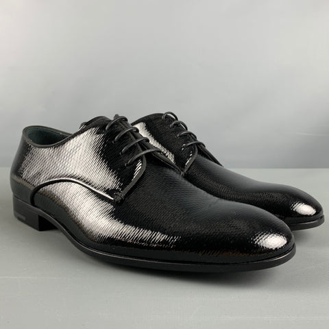 GIORGIO ARMANI Size 6 Black Solid Leather Lace Up Lace Up Shoes