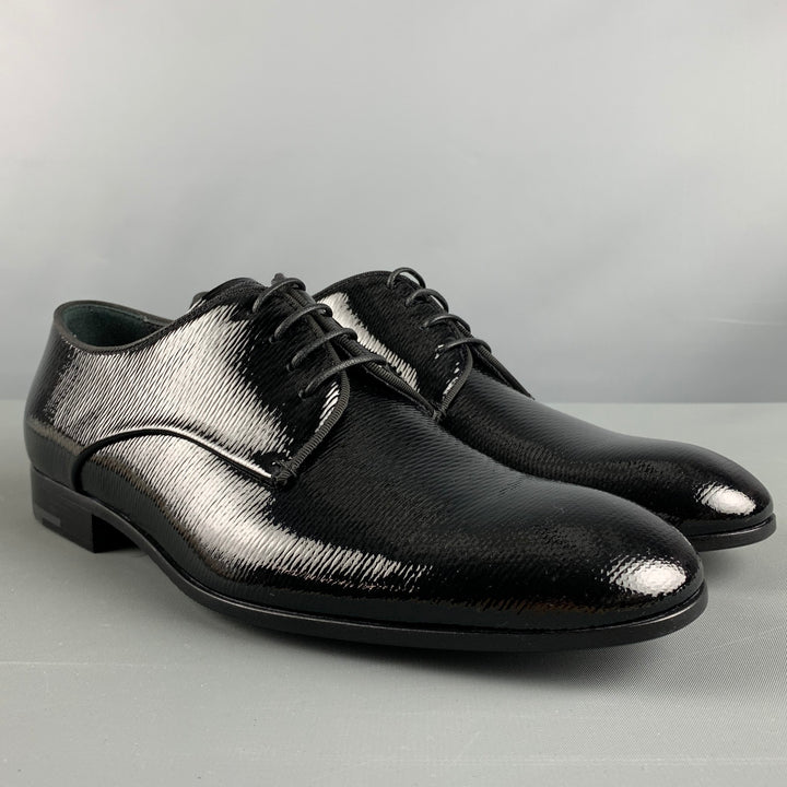 GIORGIO ARMANI Taille 6 Chaussures à lacets en cuir massif noir