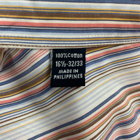 TED BAKER Size XL Multi-Color Stripe Cotton Button Down Long Sleeve Shirt