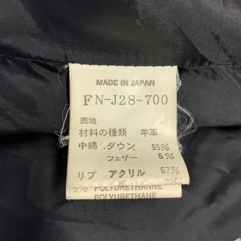 YOHJI YAMAMOTO Size M Black Lambskin Leather Quilted Zip Up Jacket