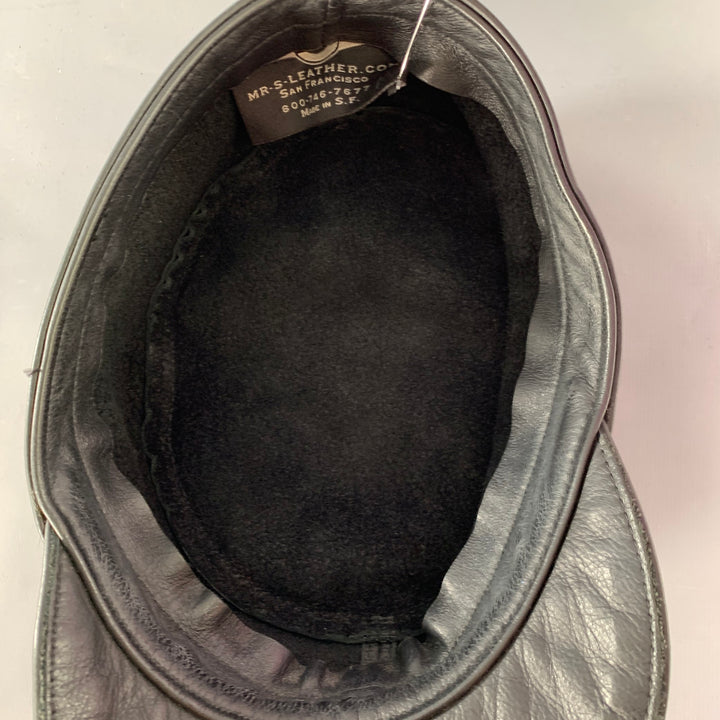 MR. S LEATHER Size M Black Leather Miner Cap Hat