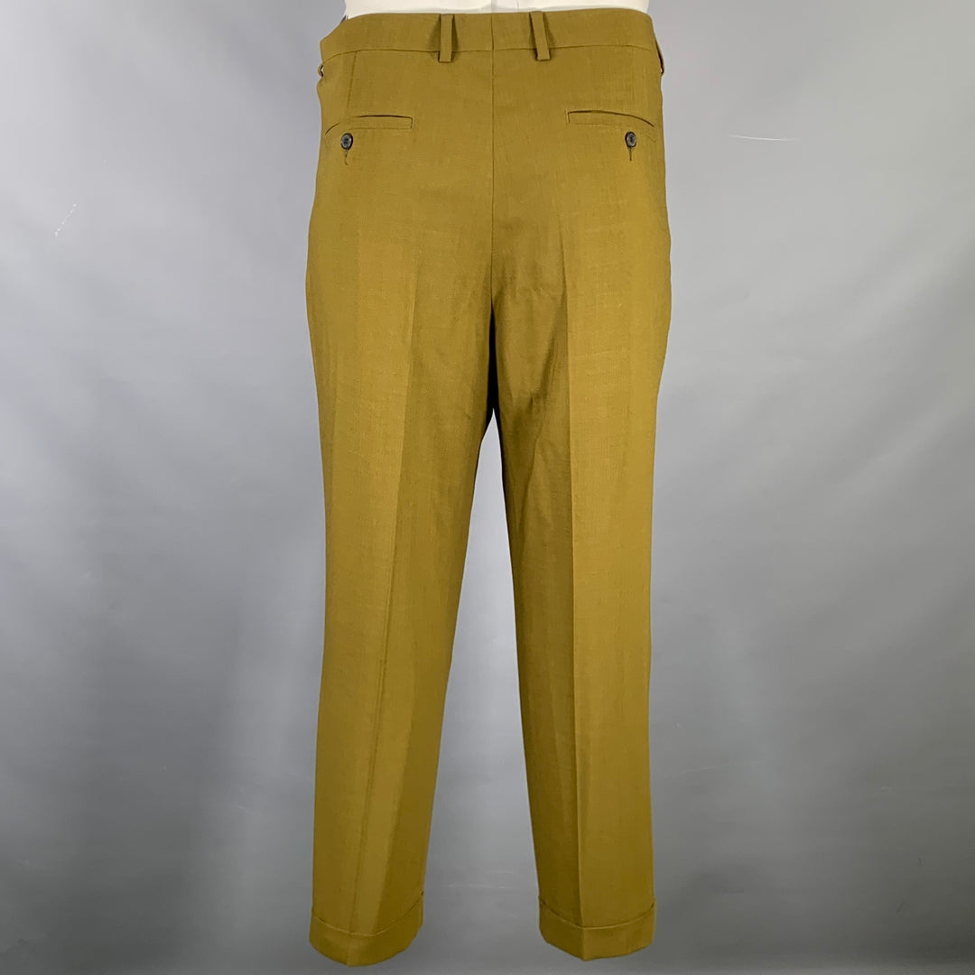 AMI by ALEXANDRE MATTIUSSI Size 34 Green Wool Pleated Dress Pants