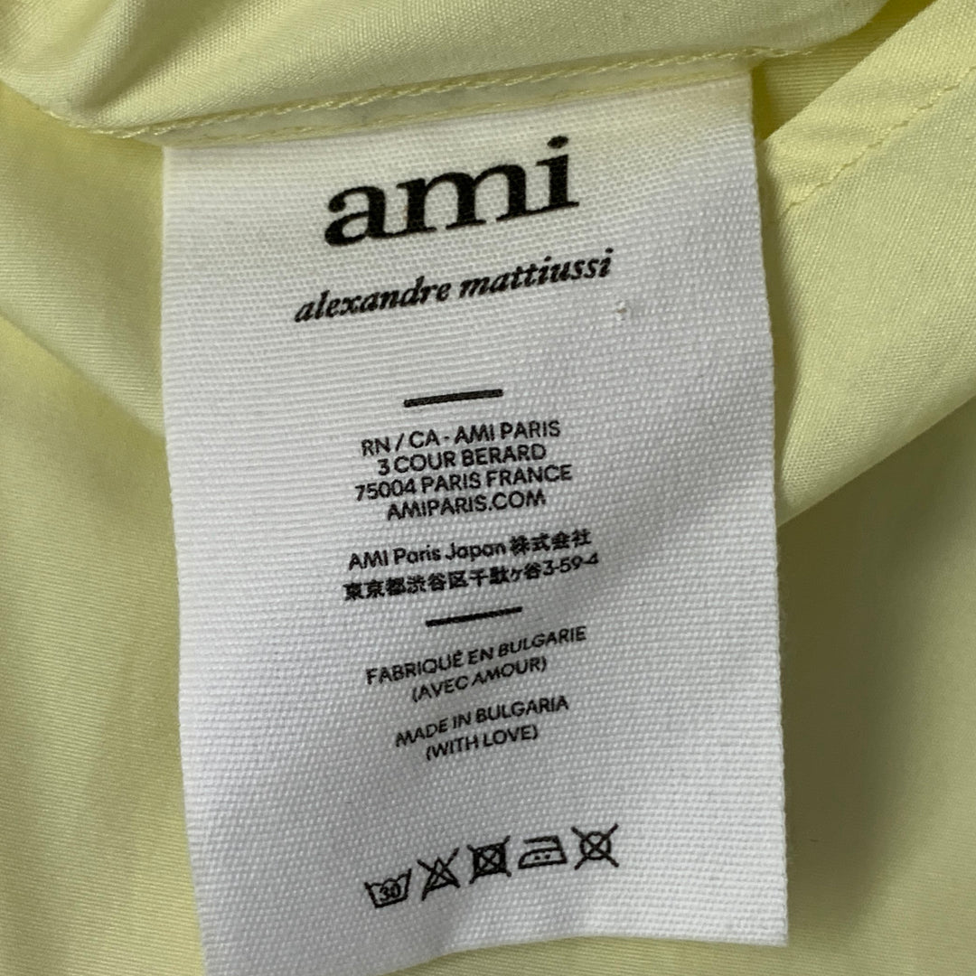 AMI by ALEXANDRE MATTIUSSI Size XS Butter Yellow Cotton Oversized Long Sleeve Shirt