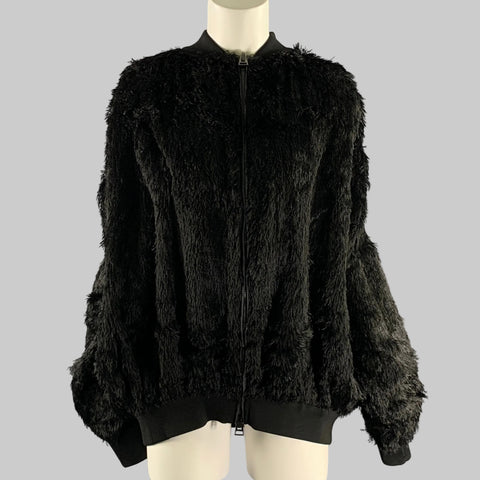 TOM FORD Size S Black Not Listed Textured Faux Fur Zip Up Jacket