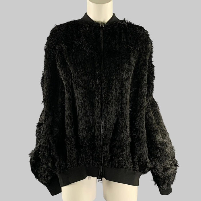 TOM FORD Size S Black Not Listed Textured Faux Fur Zip Up Jacket