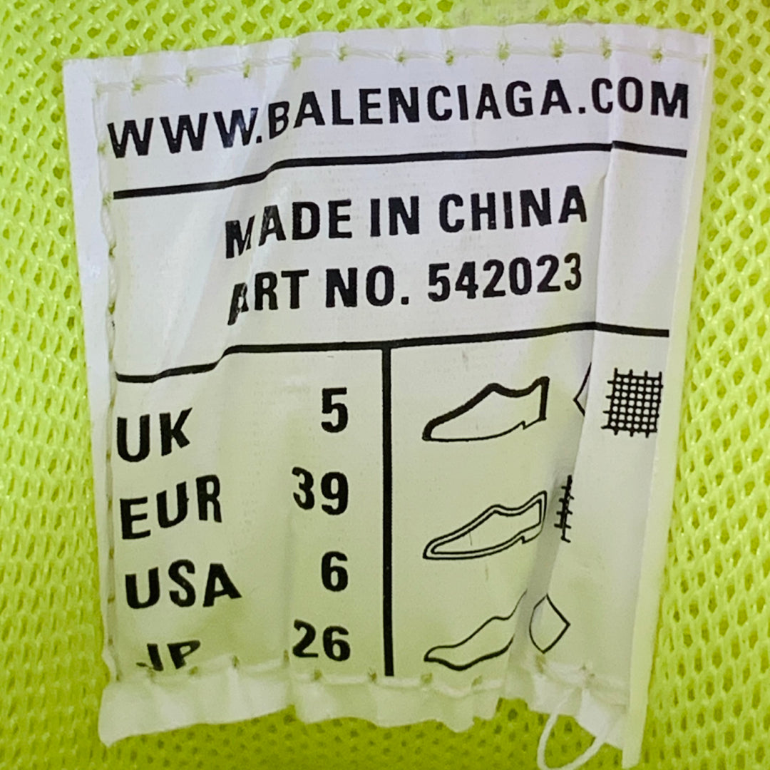 BALENCIAGA Size 6 Track 3 Green Neon Nylon Chunky Sneakers