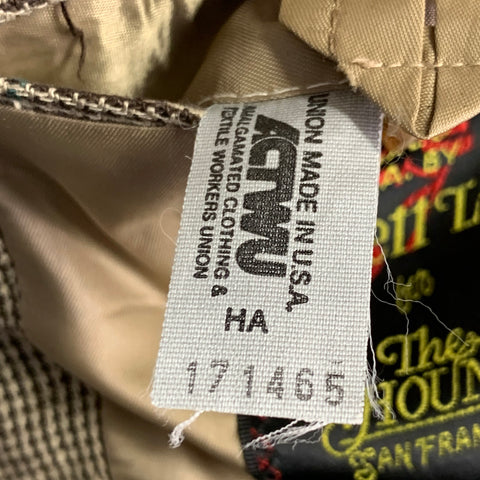 THE HOUND Size 42 Brown Cream Houndstooth Single Breasted Sport Coat