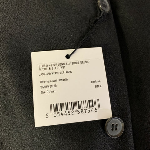 ESKANDAR Size 0 Black Wool Blend Long Dress