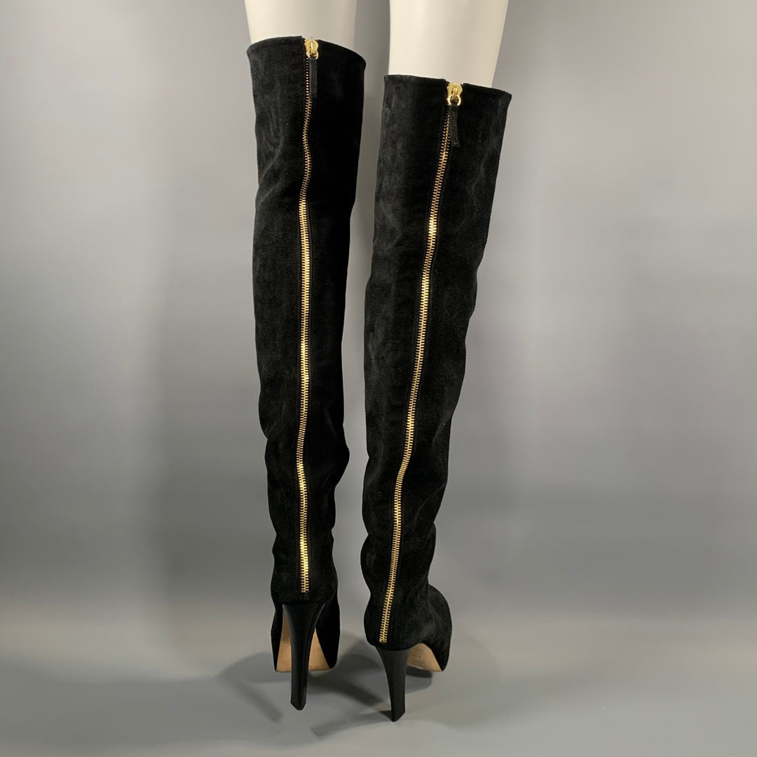 GIUSEPPE ZANOTTI Size 6.5 Black  Suede Boots