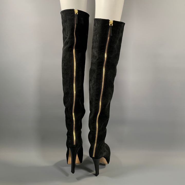 GIUSEPPE ZANOTTI Size 6.5 Black  Suede Boots