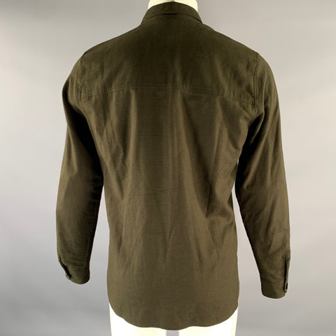 SANDRO Size M Green Olive Cotton Button Up Long Sleeve Shirt