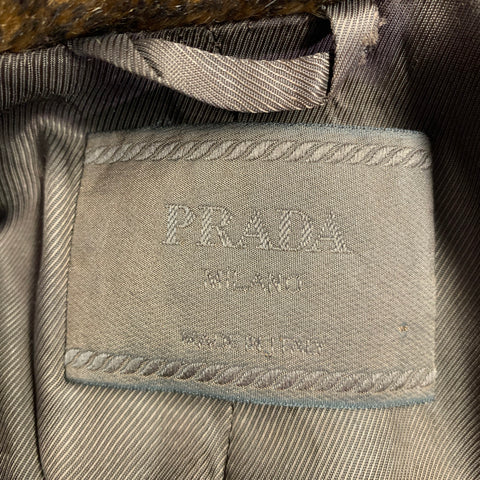 PRADA Size 2 Brown Camel Mohair Faux Fur Coat