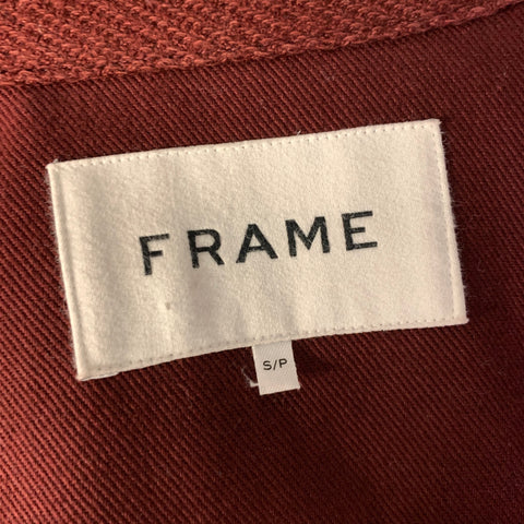 FRAME Size S Burgundy Wool Cotton Shirt Jacket