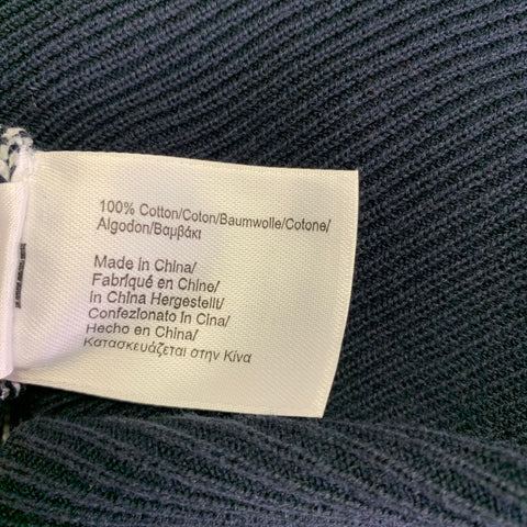 BLACK FLEECE Size L Navy White Stripe Cotton V-Neck Vest