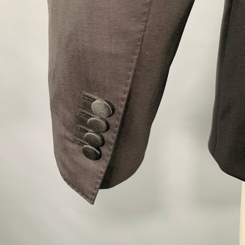 DOLCE & GABBANA Size 40 Black Silver Polka Dot Lapel Sport Coat