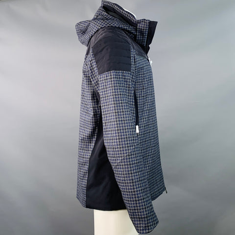 KJUS Size M Formula SE Black Grey Blue Plaid Polyamide Blend Ski Jacket