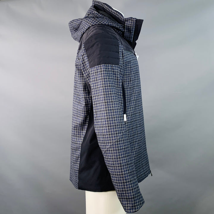 KJUS Size M Formula SE Black Grey Blue Plaid Polyamide Blend Ski Jacket