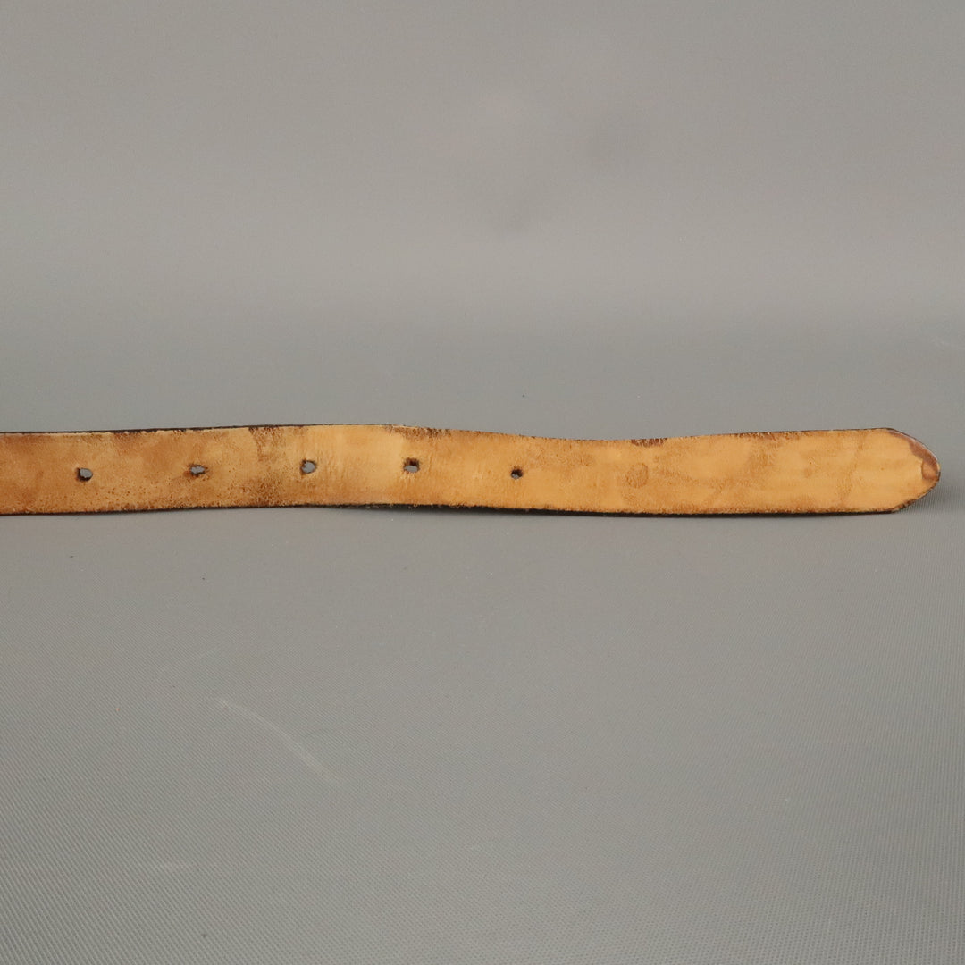 WCM NEW YORK Size L Black Solid Calfskin Belt