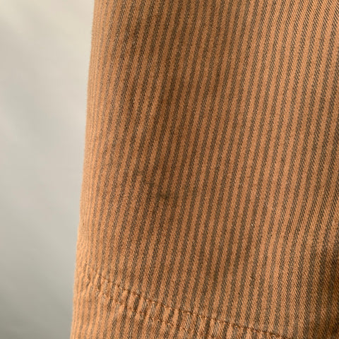 TS (S) Size M Brown Stripe Cotton Blend Oversized French Chore Jacket