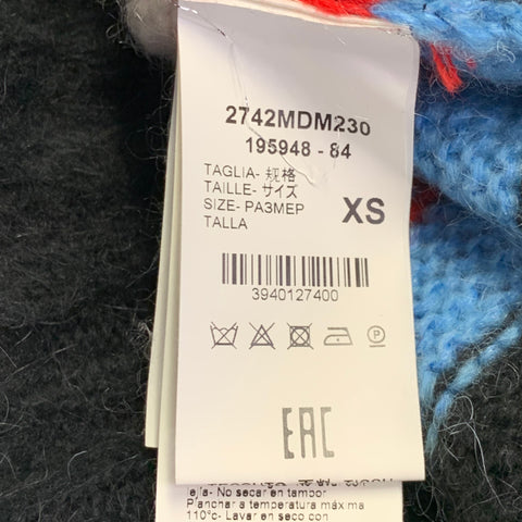 MSGM Size XS Multi Color Acrylic Blend Knit V-Neck Sweater