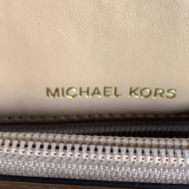 MICHAEL KORS Brown Yellow Animal Print Leather Handbag
