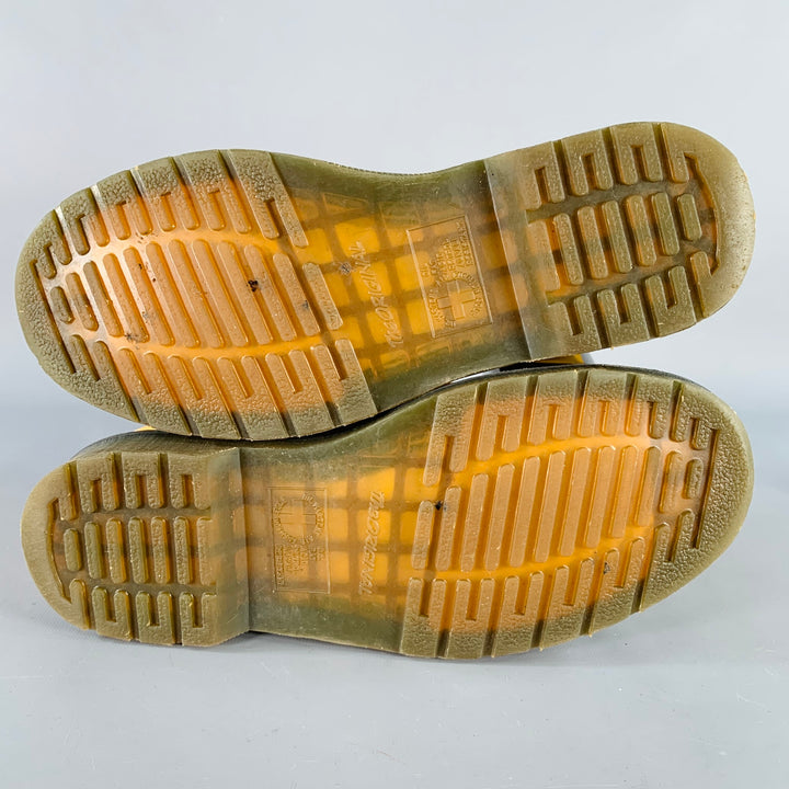 DR. MARTENS Size 8 Yellow Leather Lace-Up Boots