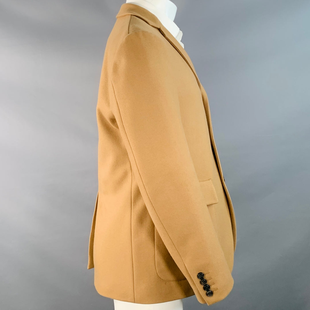 WOOSTER + LARDINI Size 40 Regular Tan Wool Notch Lapel Sport Coat