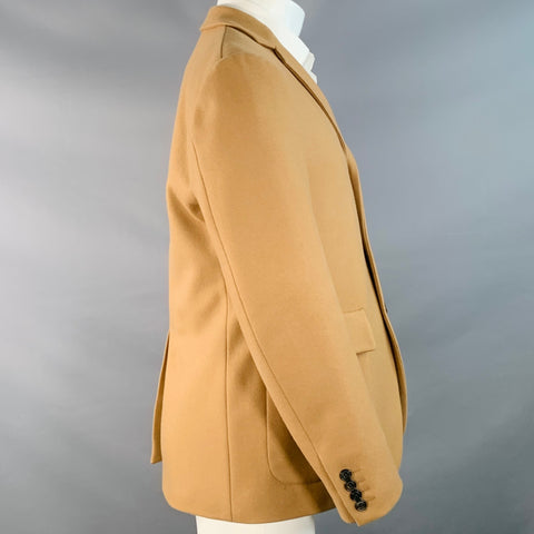 WOOSTER + LARDINI Size 40 Regular Tan Wool Notch Lapel Sport Coat