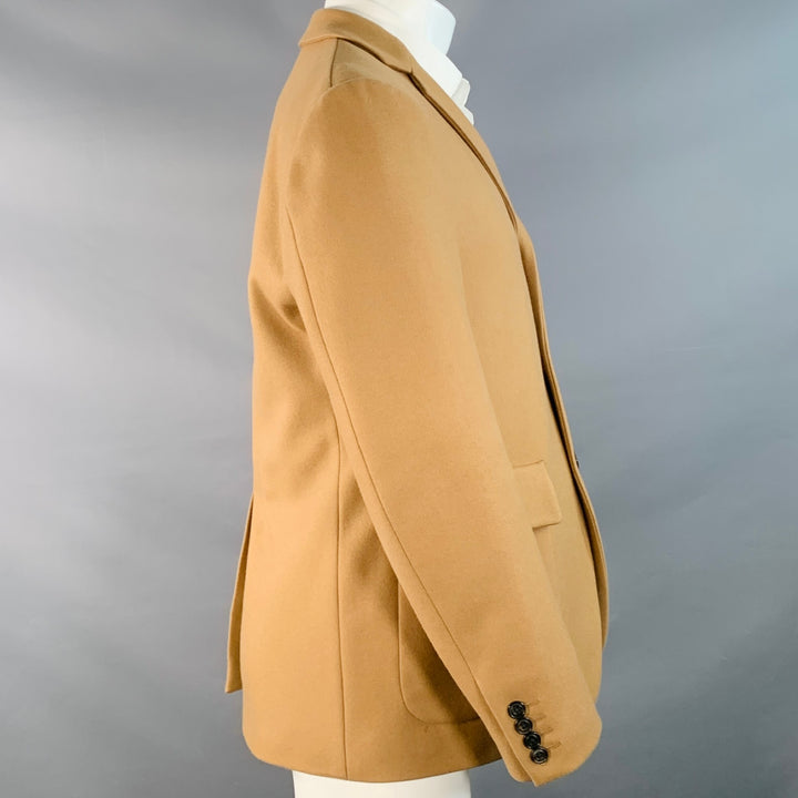 WOOSTER + LARDINI Size 40 Regular Tan Wool Notch Lapel Sport Coat