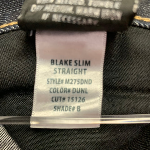 Jean slim Hudson, taille 30, en mélange de coton délavé bleu indigo avec braguette boutonnée