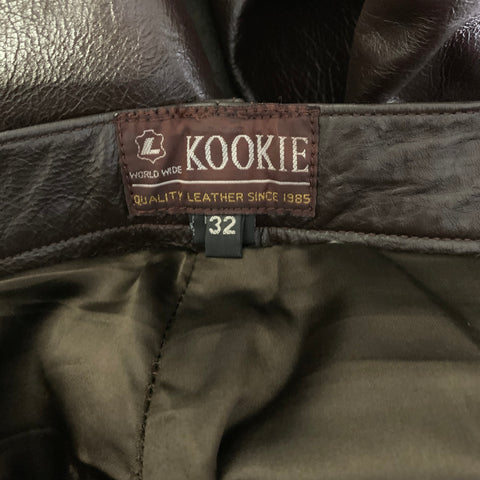 KOOKIE Size 32 Brown Leather Casual Pants