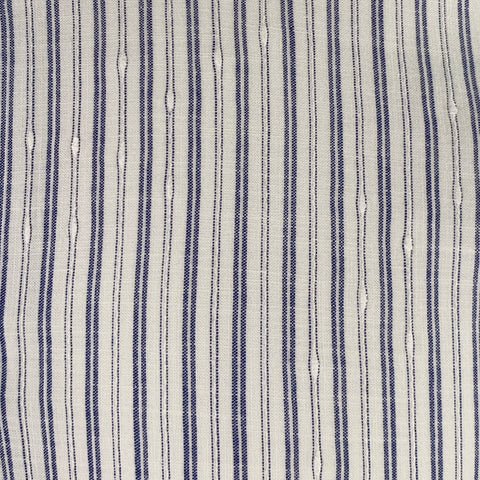 100 HANDS Size M White Blue Stripe Cotton Spread Collar Long Sleeve Shirt