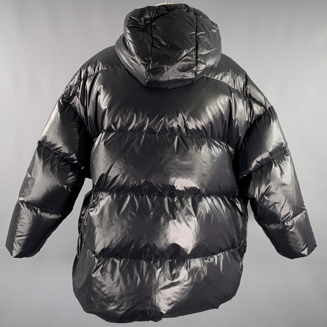 STAND STUDIO Size S -Adeline- Black Nylon Quilted Hooded Coat
