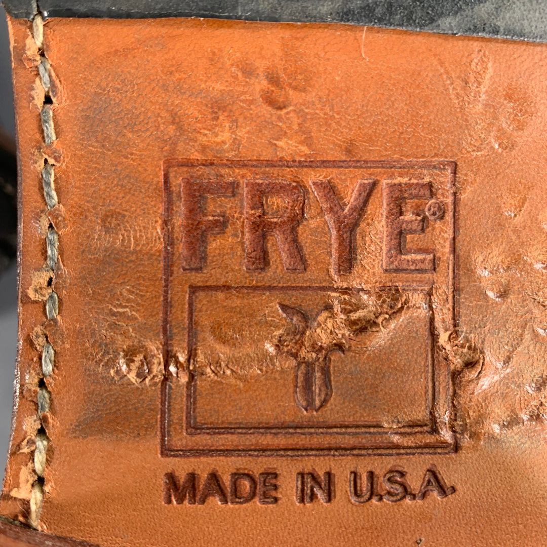FRYE Size 10.5 Brown Roughout Leather Lace-Up Boots