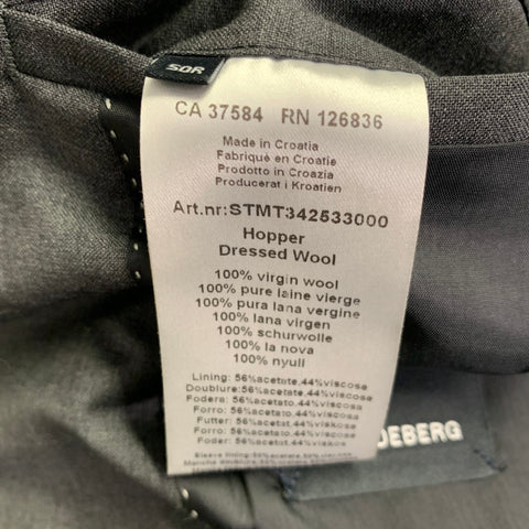 J.LINDEBERG Taille 40 Gris Laine Vierge Veste Sport Coupe Slim Droite