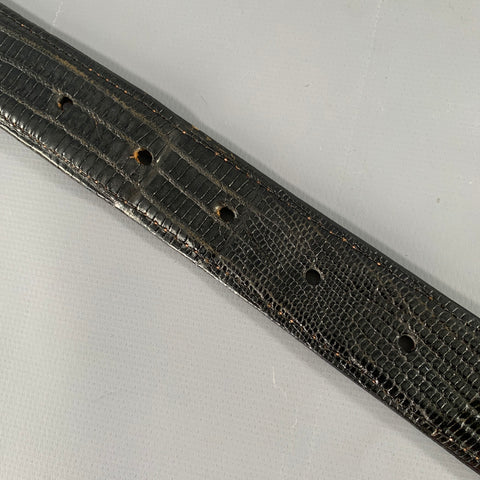POLO by RALPH LAUREN Size 32 Black Silver Leather Lizard Belt