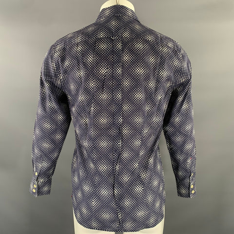 PS by PAUL SMITH Size S Navy White Gradient Cotton Cutaway Long Sleeve Shirt