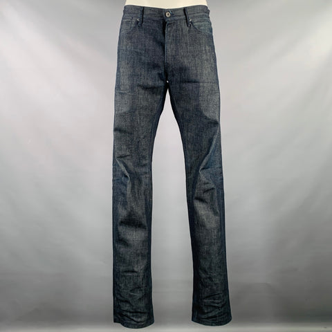 3 X 1 Size 34 Navy Cotton Straight Jeans