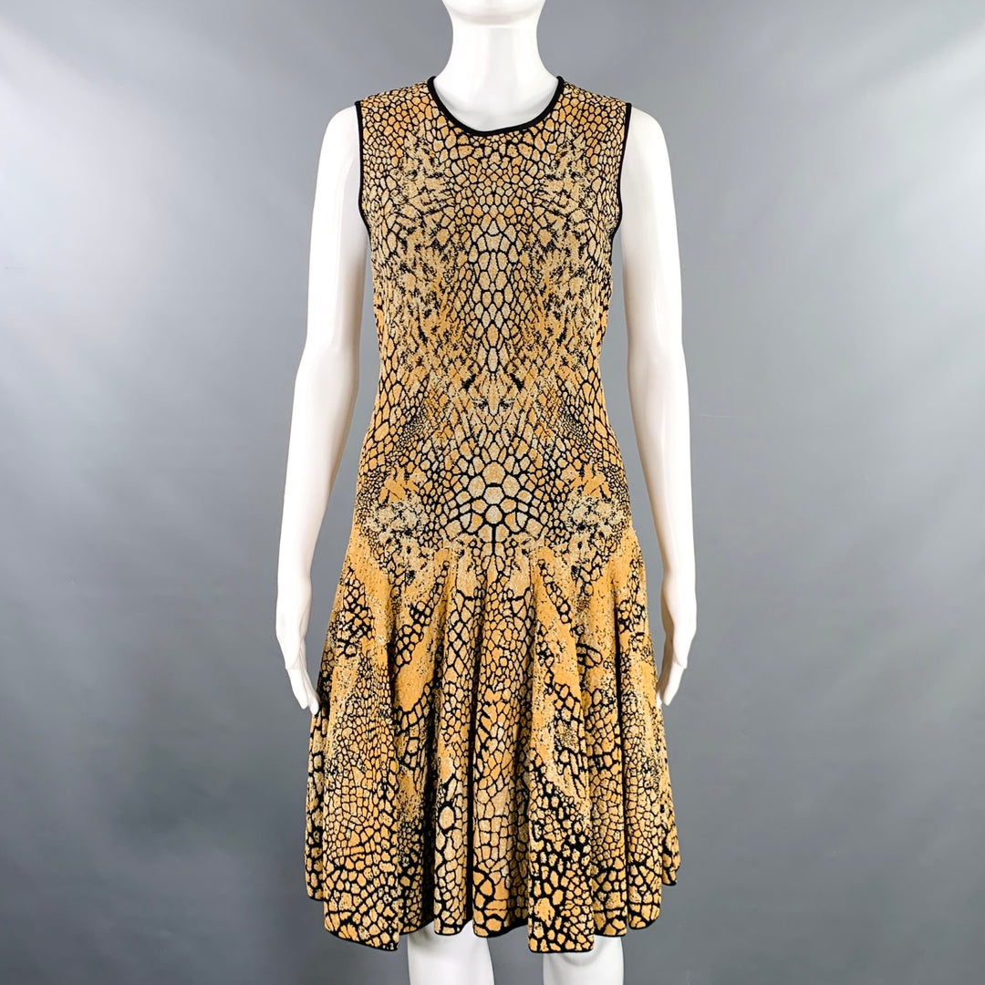 alexander mcqueen black and gold dress Alexander McQueen Black Gold Embellished Collar Cut-Out Gown US6 at 1stDibs