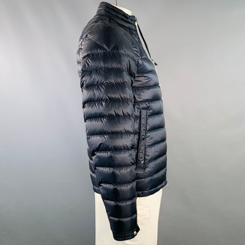 MONCLER 2022 Size L Benamou Navy Quilted Polyamide Zip Up Jacket