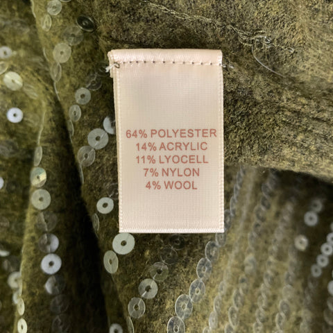 CAMILA COELHO Size M Green Olive Polyester Polo Casual Top
