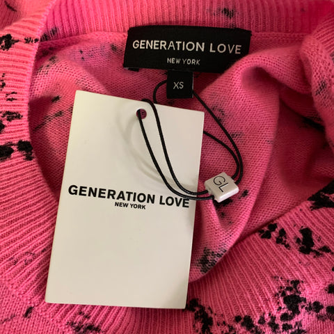 GENERATION LOVE Size XS Pink Black Wool  Cashmere Dyed Sweater Womens