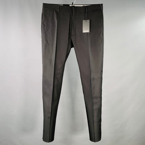 DSQUARED2 Size 36 Admiral Black Wool Silk Flat Front Dress Pants