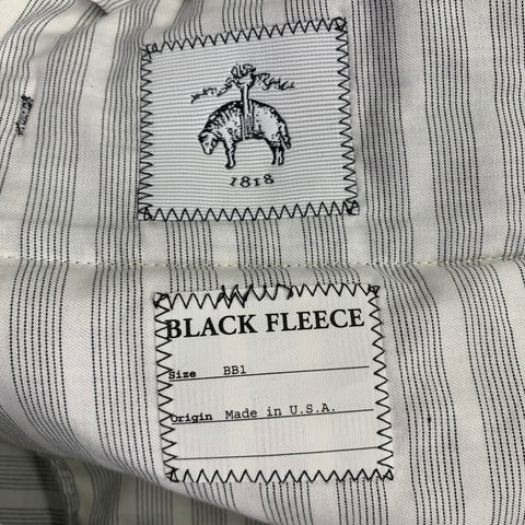 BLACK FLEECE Size 38 Black White Checkered Wool Notch Lapel Suit
