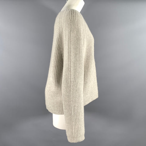 NILI LOTAN Size M Grey Cashmere Knit Pull On Sweater
