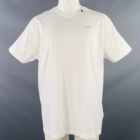 OFF-WHITE FW20 Size XS White Black Logo Cotton Crew-Neck T-shirt