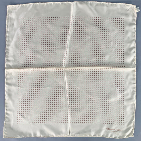 TURNBULL & ASSER Yellow Brown Polka Dot Silk Pocket Square