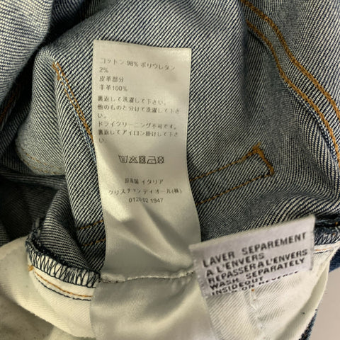 DIOR Size 34 Blue Patch Cotton Blend Button Fly Jeans