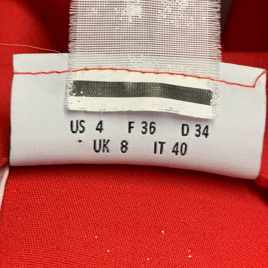 AKRIS Size 4 Red Cotton Blend Side Zipper Casual Pants