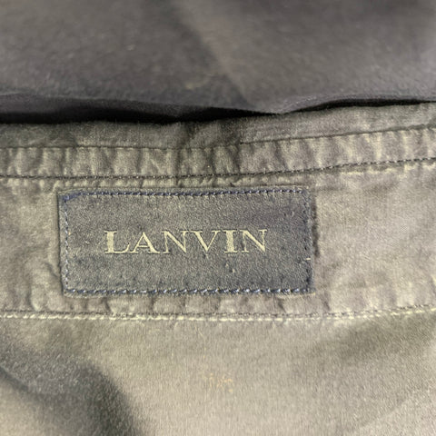 LANVIN Size M Navy Cotton Button Up Long Sleeve Shirt